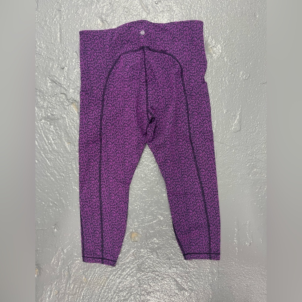 Athleta Purple Crop Leggings size XL - Picture 2 of 3